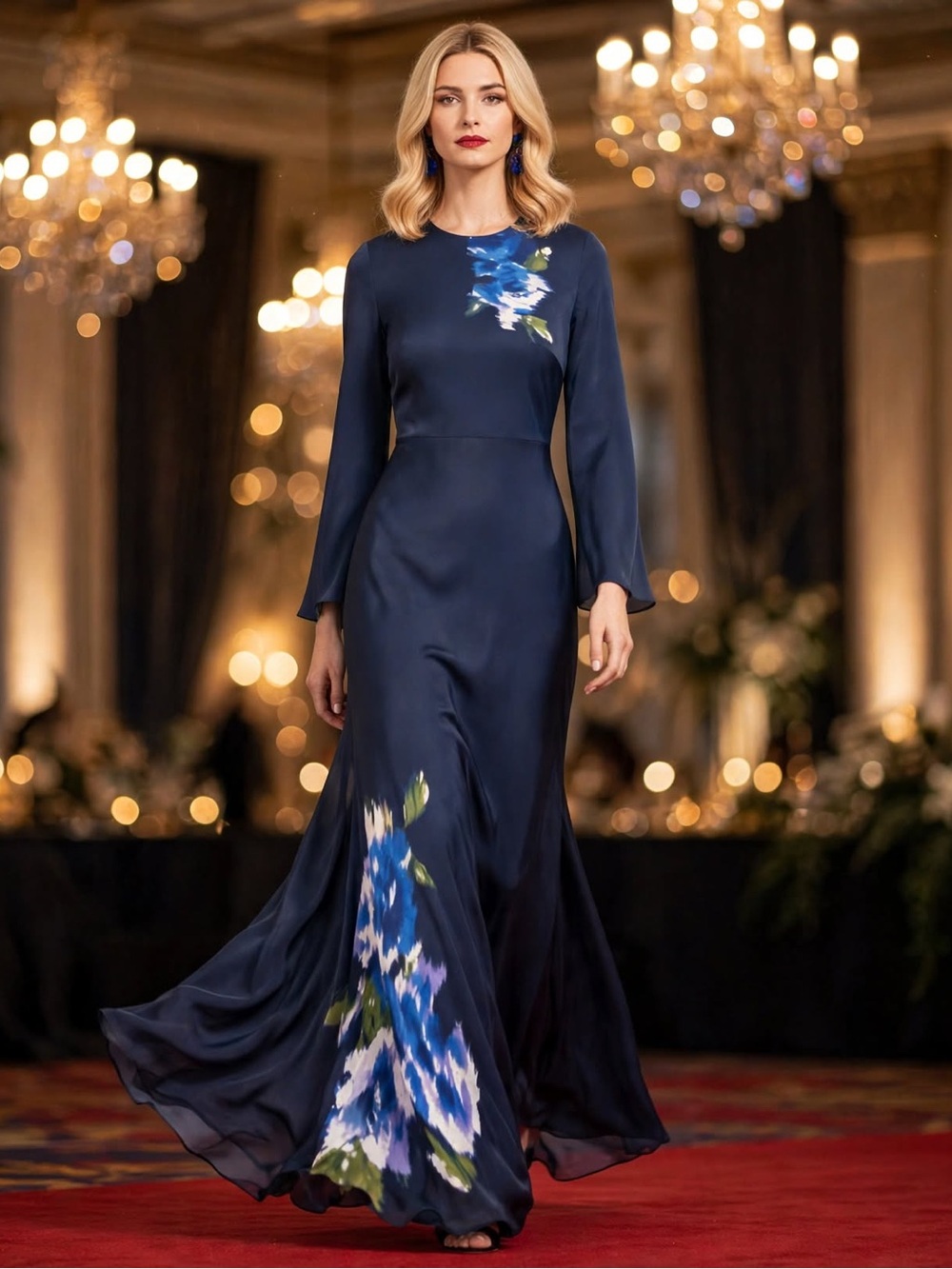 SACHIN & BABI
ALEX GOWN IN MIDNIGHT CORSAGE in Size 12